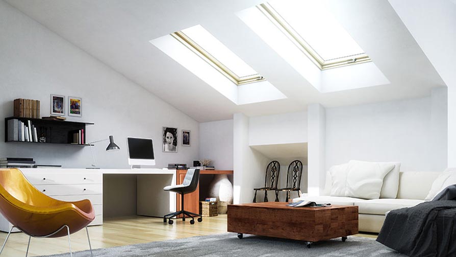 Loft conversion - modern style with skylights