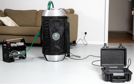 Figure 2: LPP air pressure testing of a dwelling (photograph courtesy of Build Test Solution s)