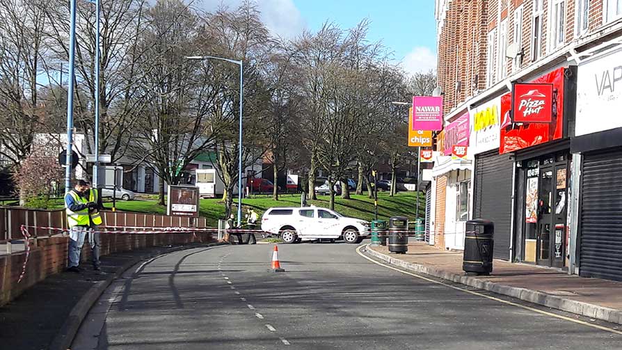 Safe exclusion zone in Sandwell West Midlands for drone survey