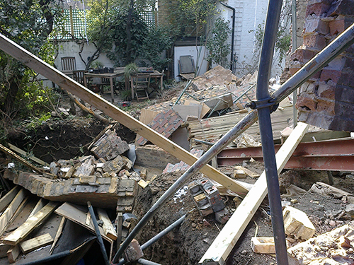 Basement extension collapse Kensington