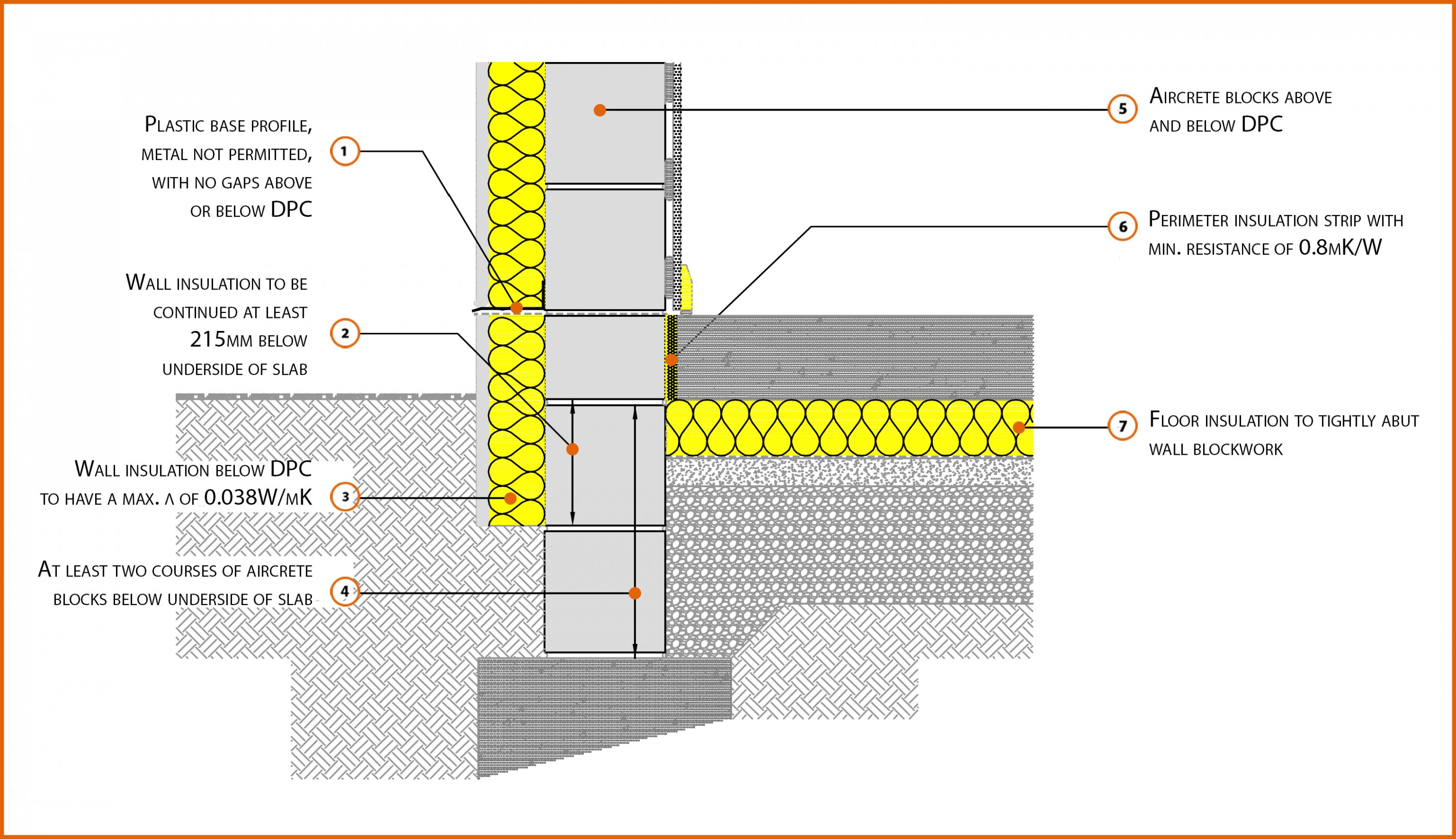 E5SMEW28 Concrete Ground Bearing Floor, Insulation below Slab LABC