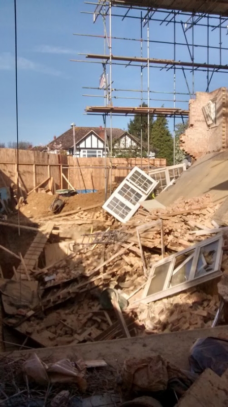 Basement collapse in Kingston, London - picture from Kingston Building Control team