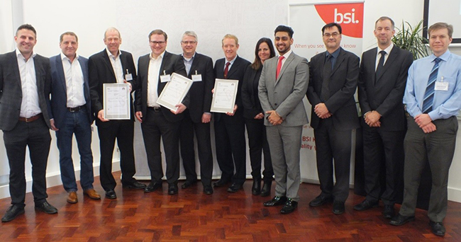 Companies receiving BSI Kitemark certification for balustrades