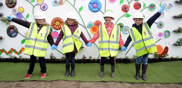 Kids in hi-vis jackets