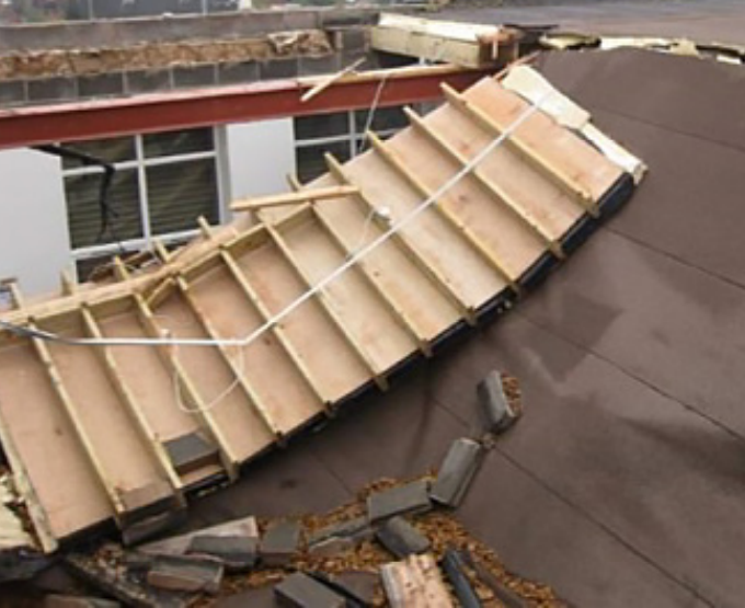 Roof collapse at a primary school