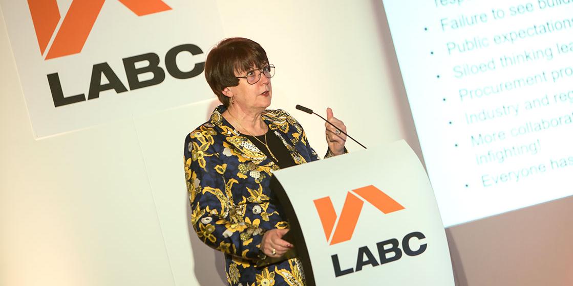 Dame Judith Hackitt speaking at the LABC Conference 2019