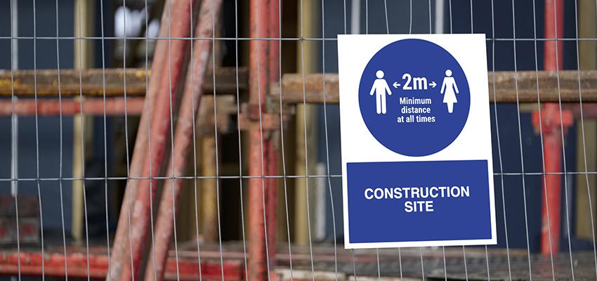 Coronavirus distancing on construction site