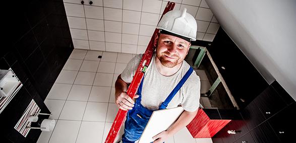 Builder in bathroom