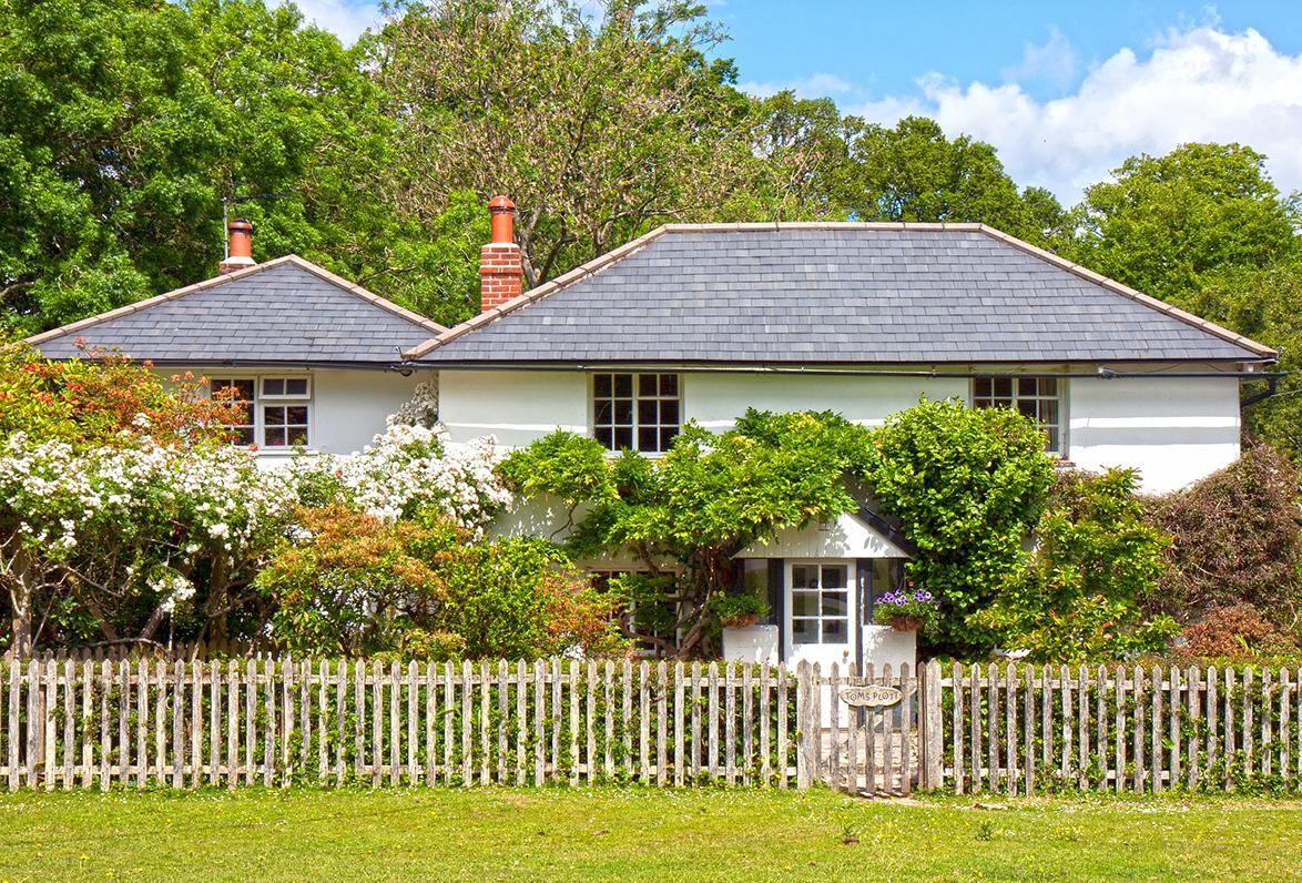 House surrounded by a beautiful garden - in a future garden village?