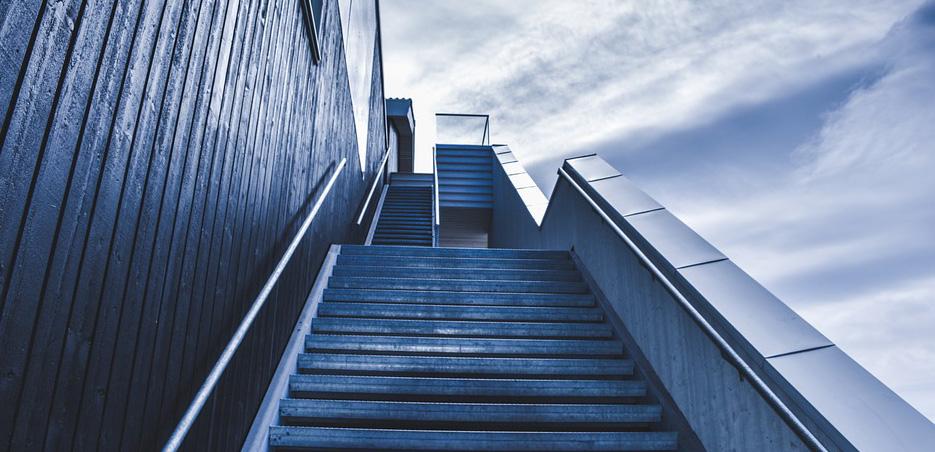 Stairway outdoors - stair nosings in all weathers