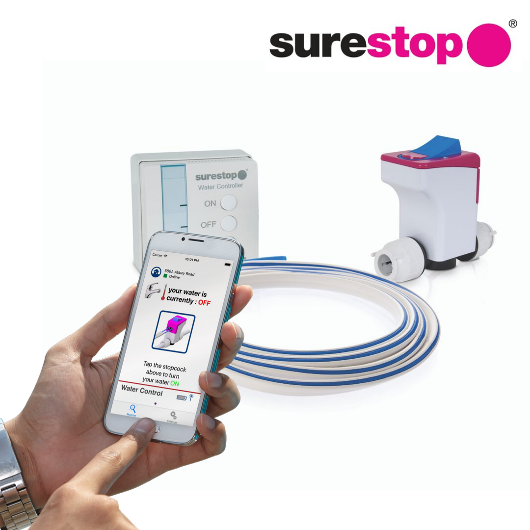 Surestop app with stopcock and switch