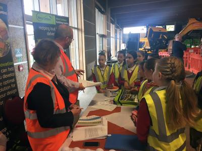 West Lindsey Building Control with schoolchildren