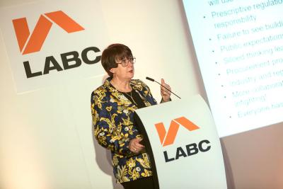 Dame Judith Hackitt speaking at the LABC Conference 2019