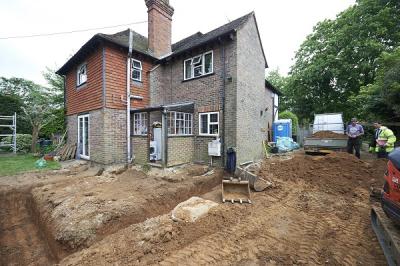 Picture of a house being built - planning rules