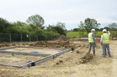 Building control officers on site