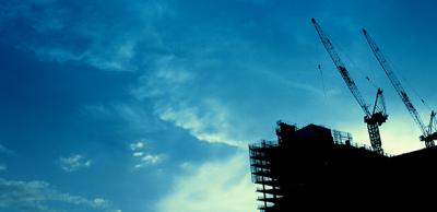 Construction site against a blue sky