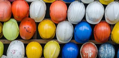 Group of hard hats