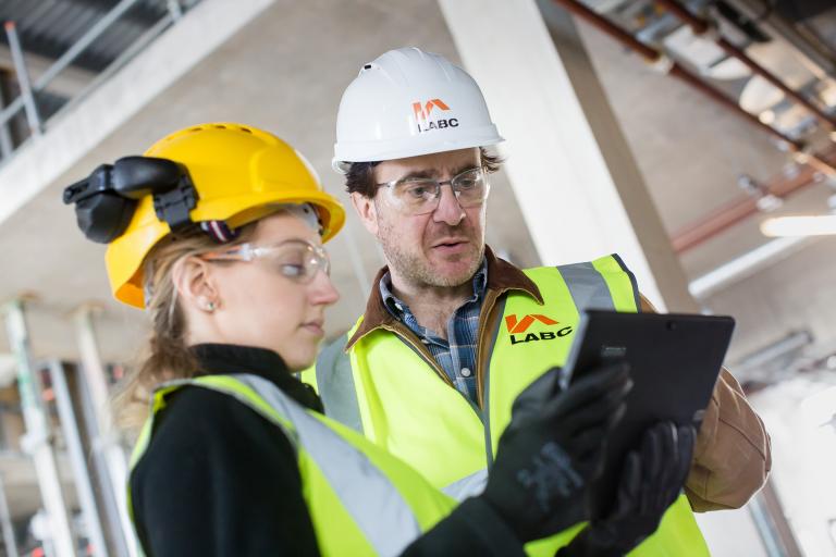 Building control surveyors on site Building control surveyors